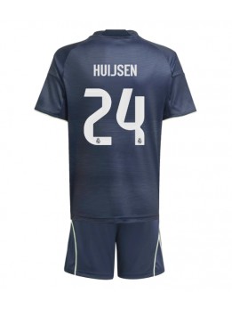 Billige Real Madrid Dean Huijsen #24 Bortedraktsett Barn 2025-26 Kortermet (+ Korte bukser)